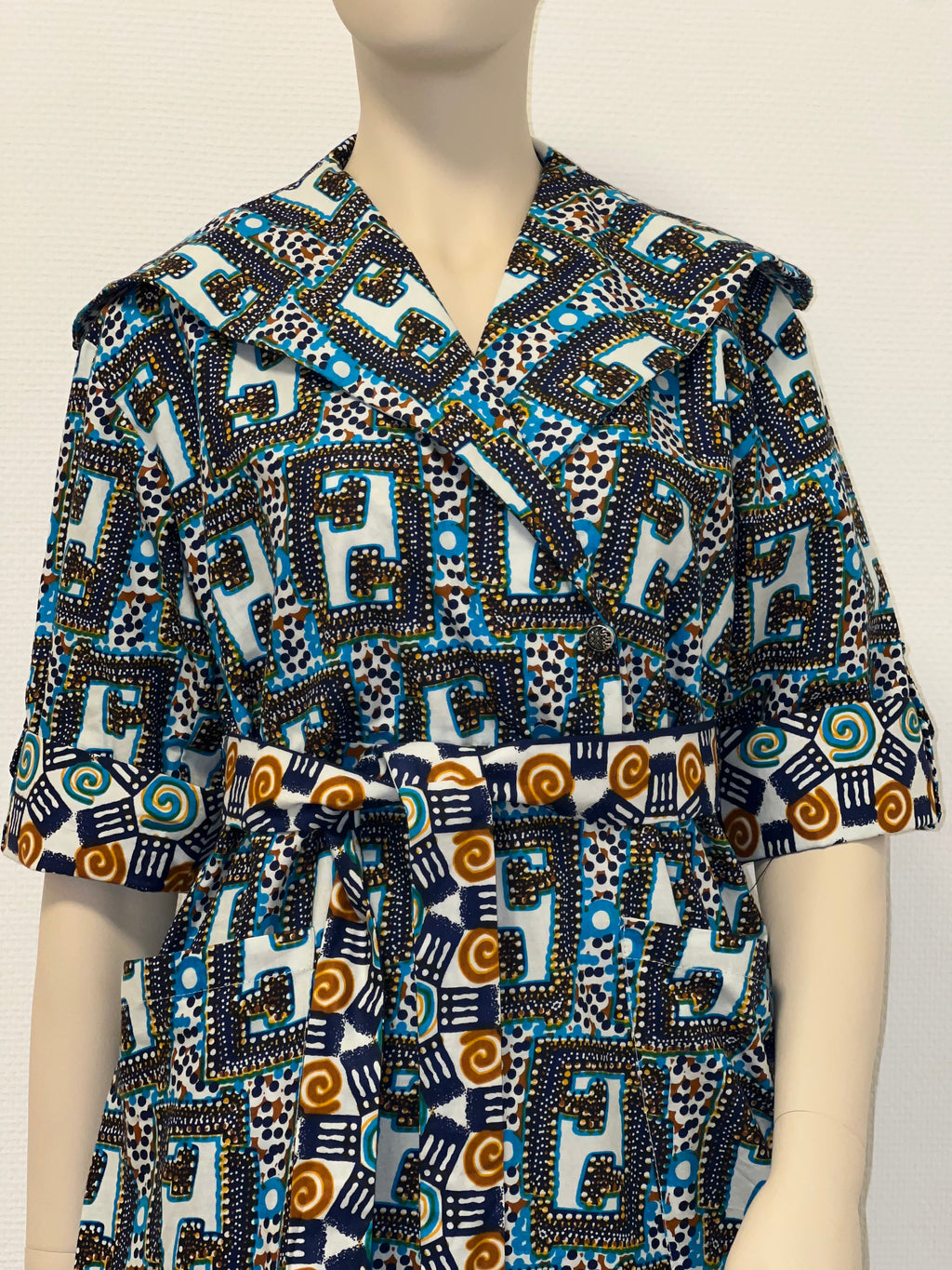 Soignée Mixed-Media Lapel Dress