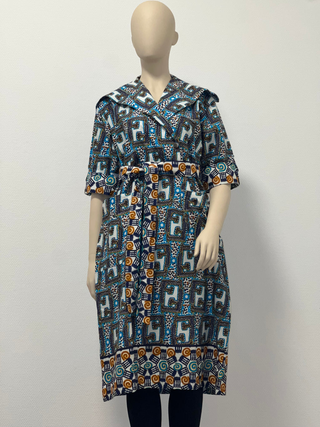 Soignée Mixed-Media Lapel Dress