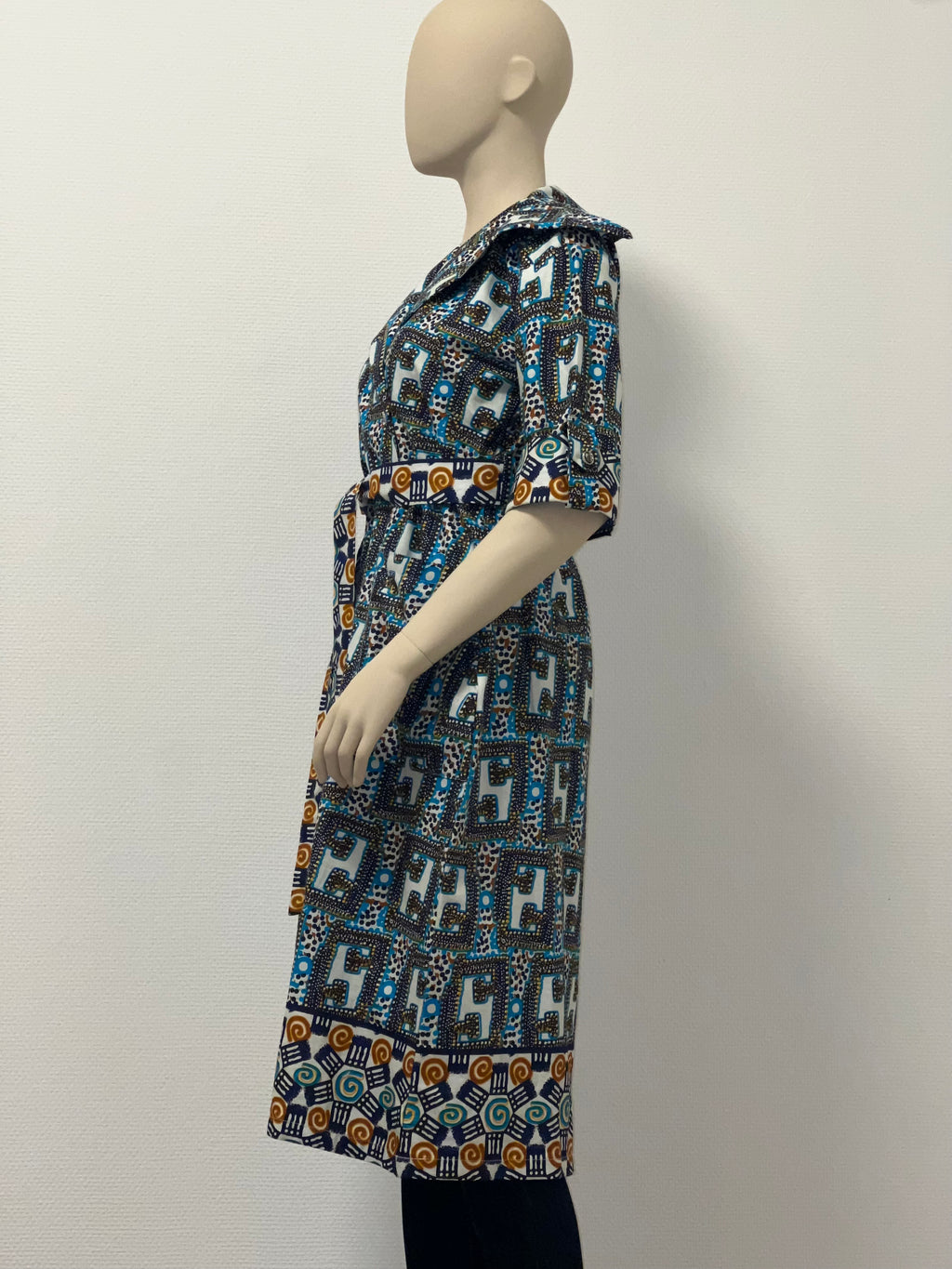 Soignée Mixed-Media Lapel Dress