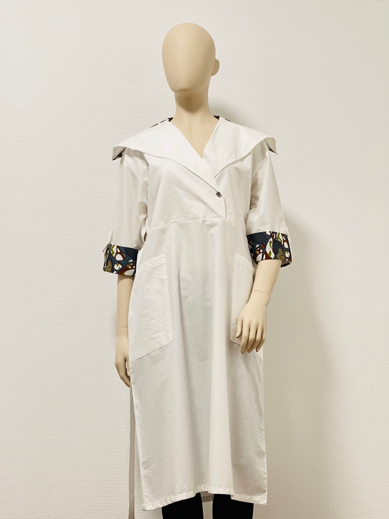 Soignée Mixed-Media Lapel Dress