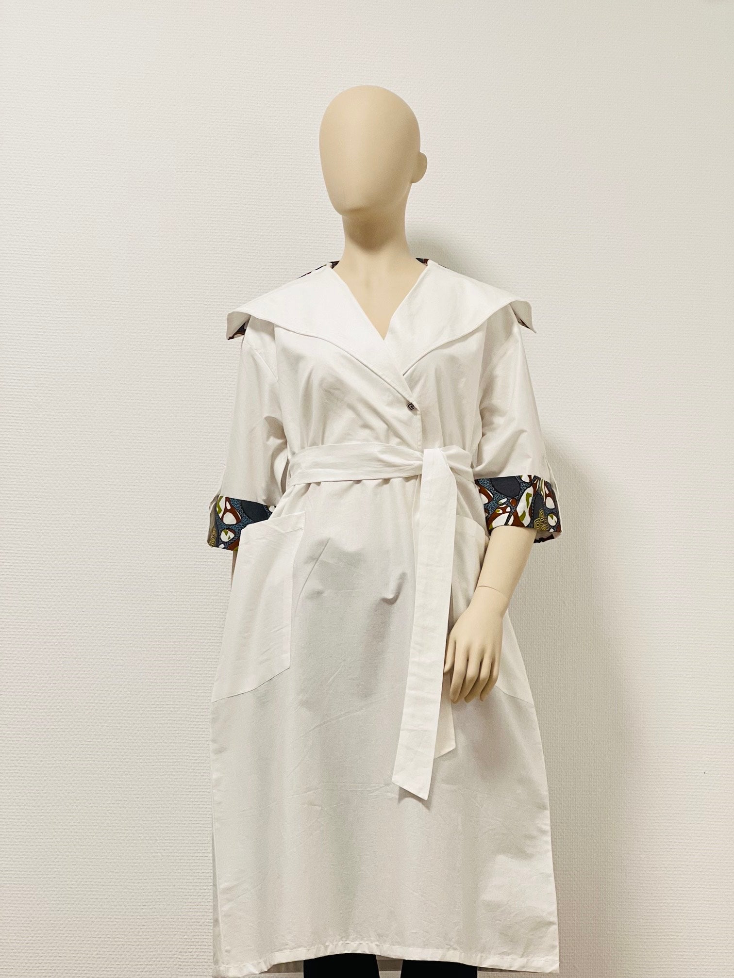 Soignée Mixed-Media Lapel Dress