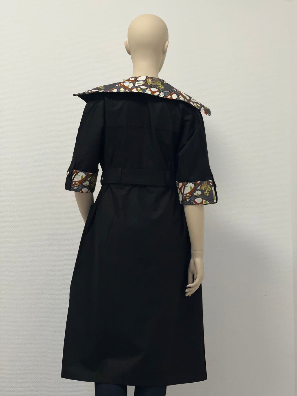 Soignée Mixed-Media Lapel Dress